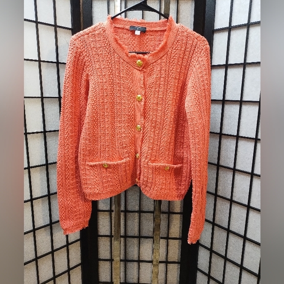 Tahari Women's Coral Button Up Cotton Blend Knit 
Women's sweater - Picture 1 of 7
